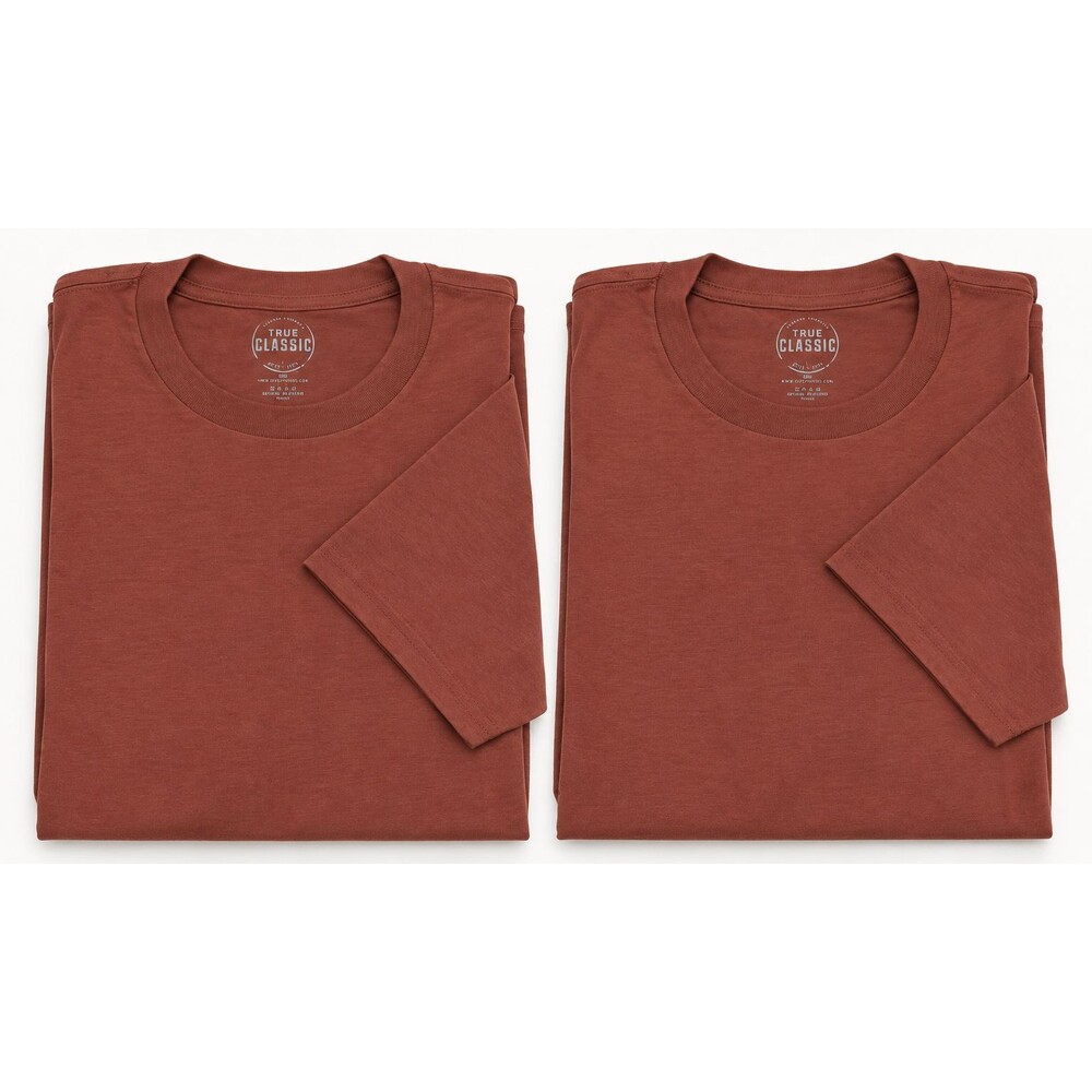 True Classic 2 Crew Neck Short Sleeve T-Shirt Sz L Brown